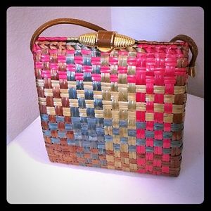 RUDO Italy multicolored wicker handbag